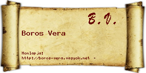Boros Vera névjegykártya